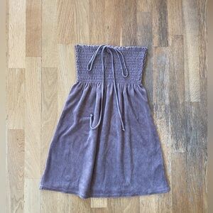 juicy couture brown terry cloth strapless mini dress